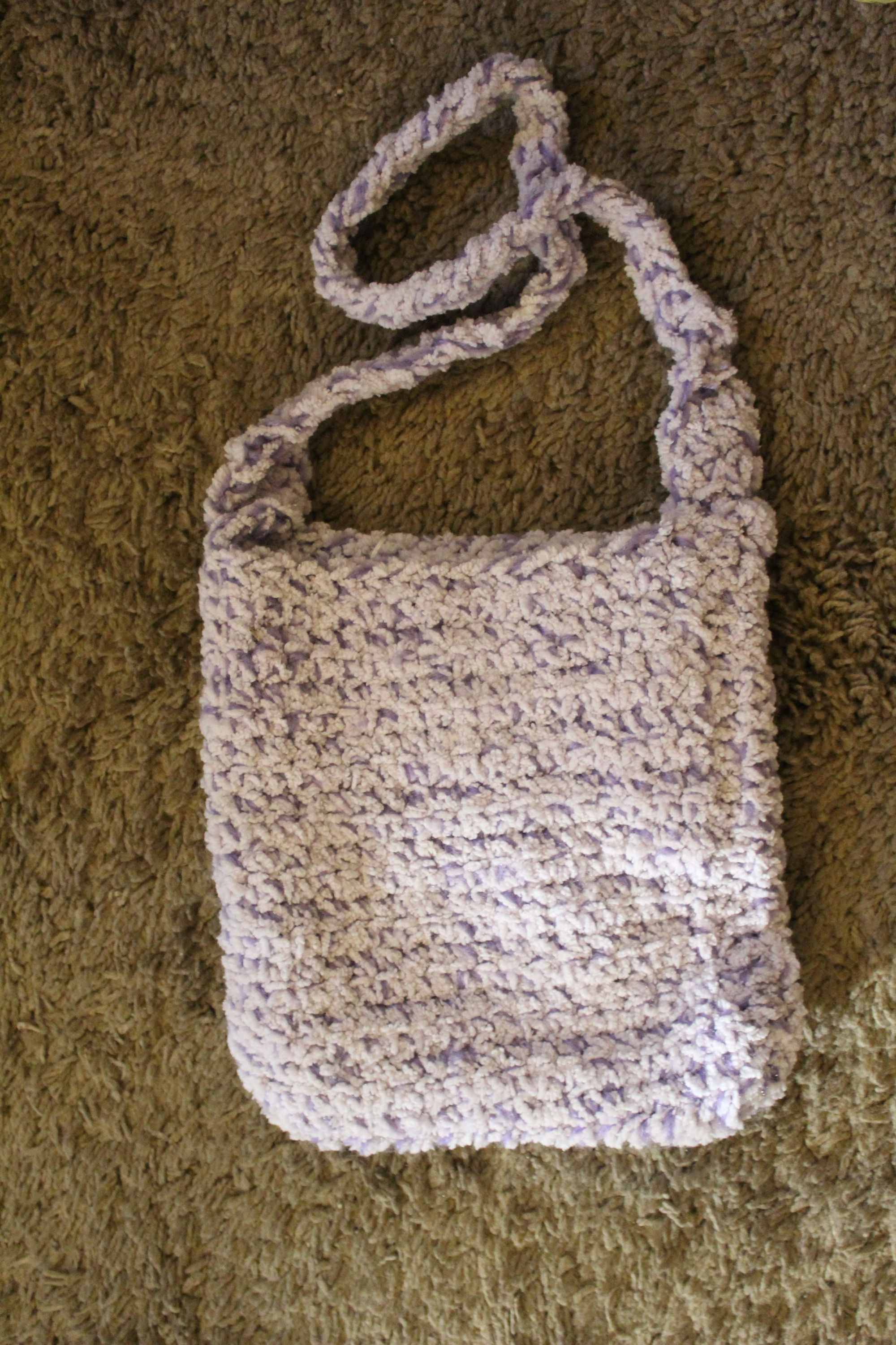 Fuzzy Purple Plush Tote Bag