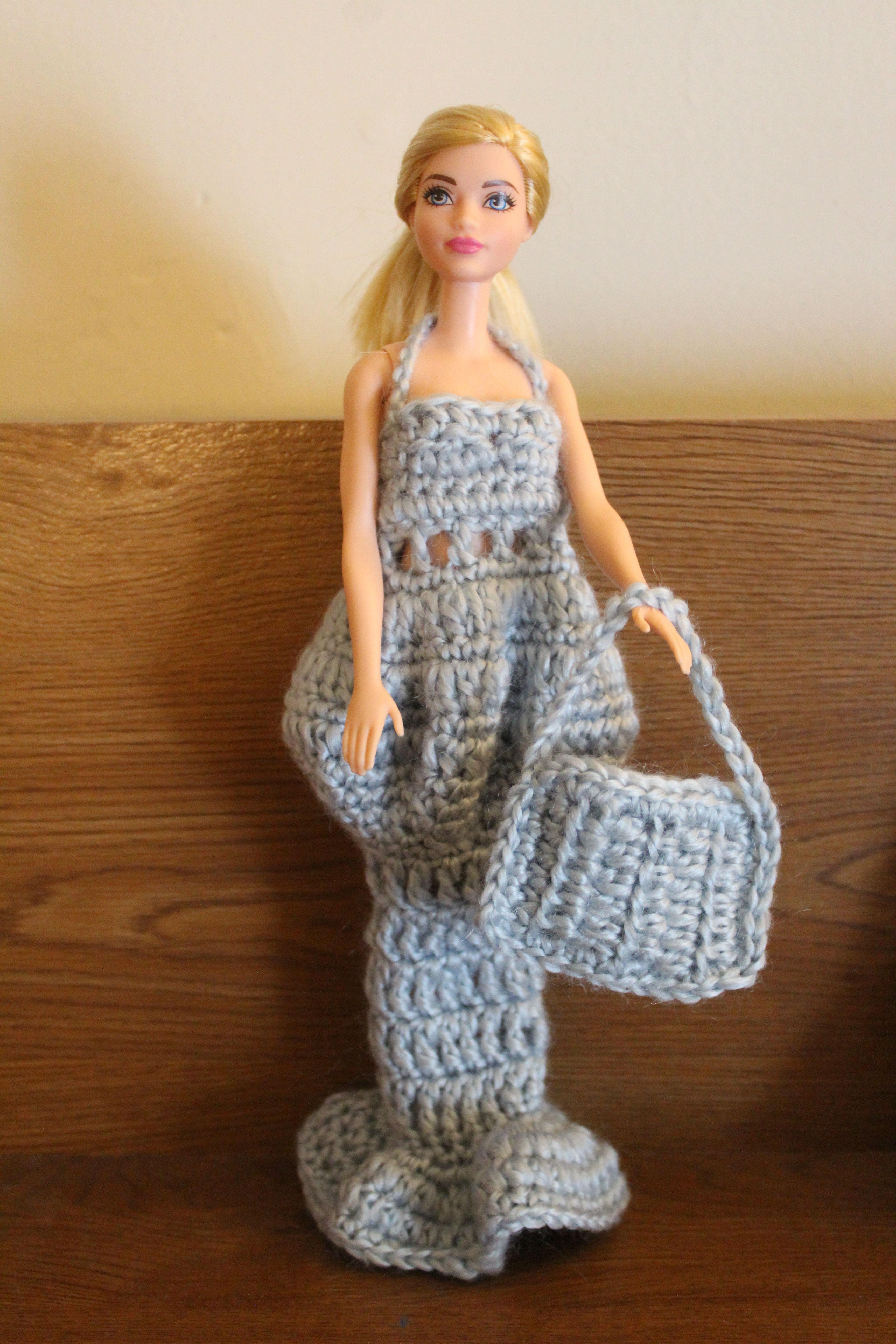 Blue Mermaid Gown with Purse