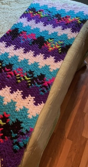 Thumbnail: Lacy Chevron Oversized Throw Neon