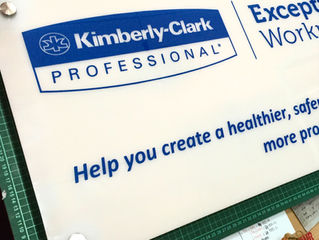 Kimberly Clark Acrylic display + Cutting Sticker
