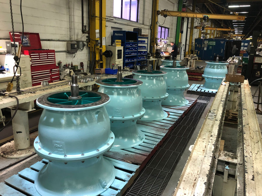 Peerless pump bowl assemblies at the factory