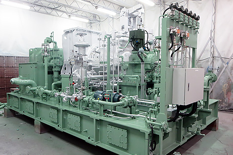 SNM BB5 pump and steam turbine drive train package with lube oil piping and control panels