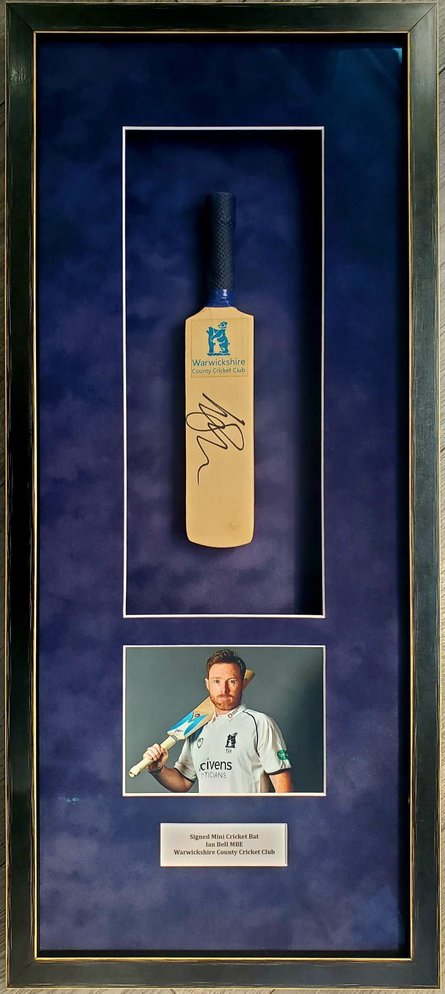 Signed Cricket Bat Ian Bell MBE Autograph Sports Memorabilia Collectables