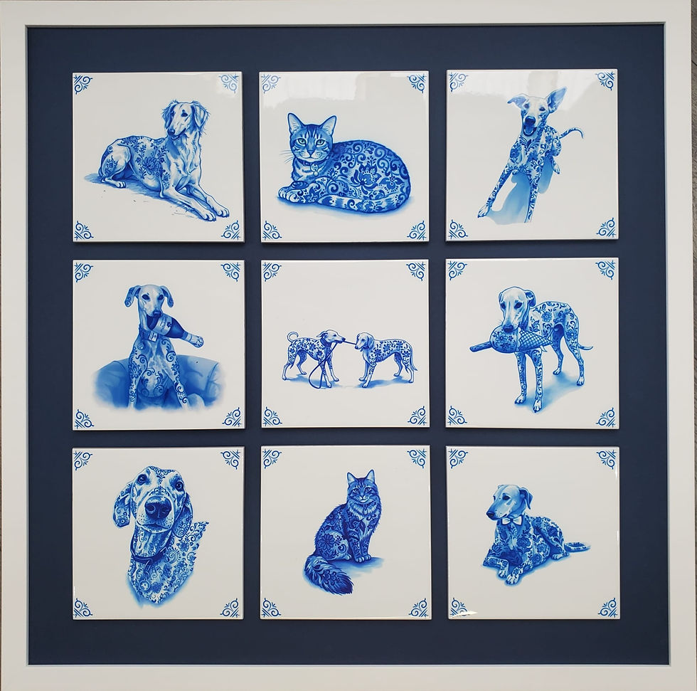 Ceramic Delft Blue Dutch Tiles Collectibles
