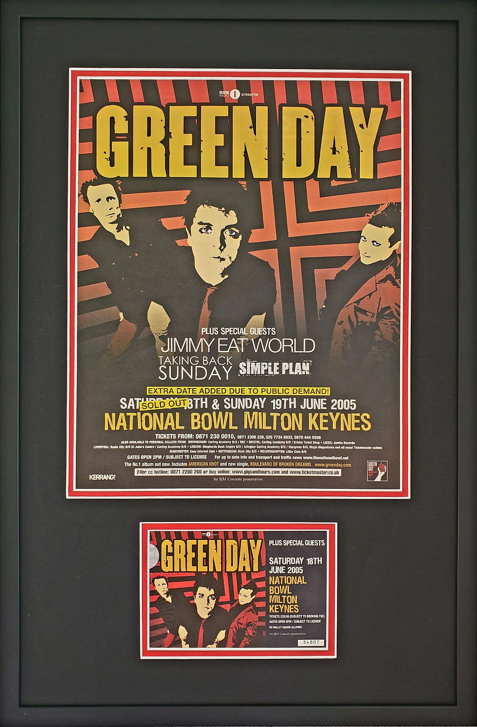 Greenday Green Day Gig Concert Ticket Magazine Poster Band Merch