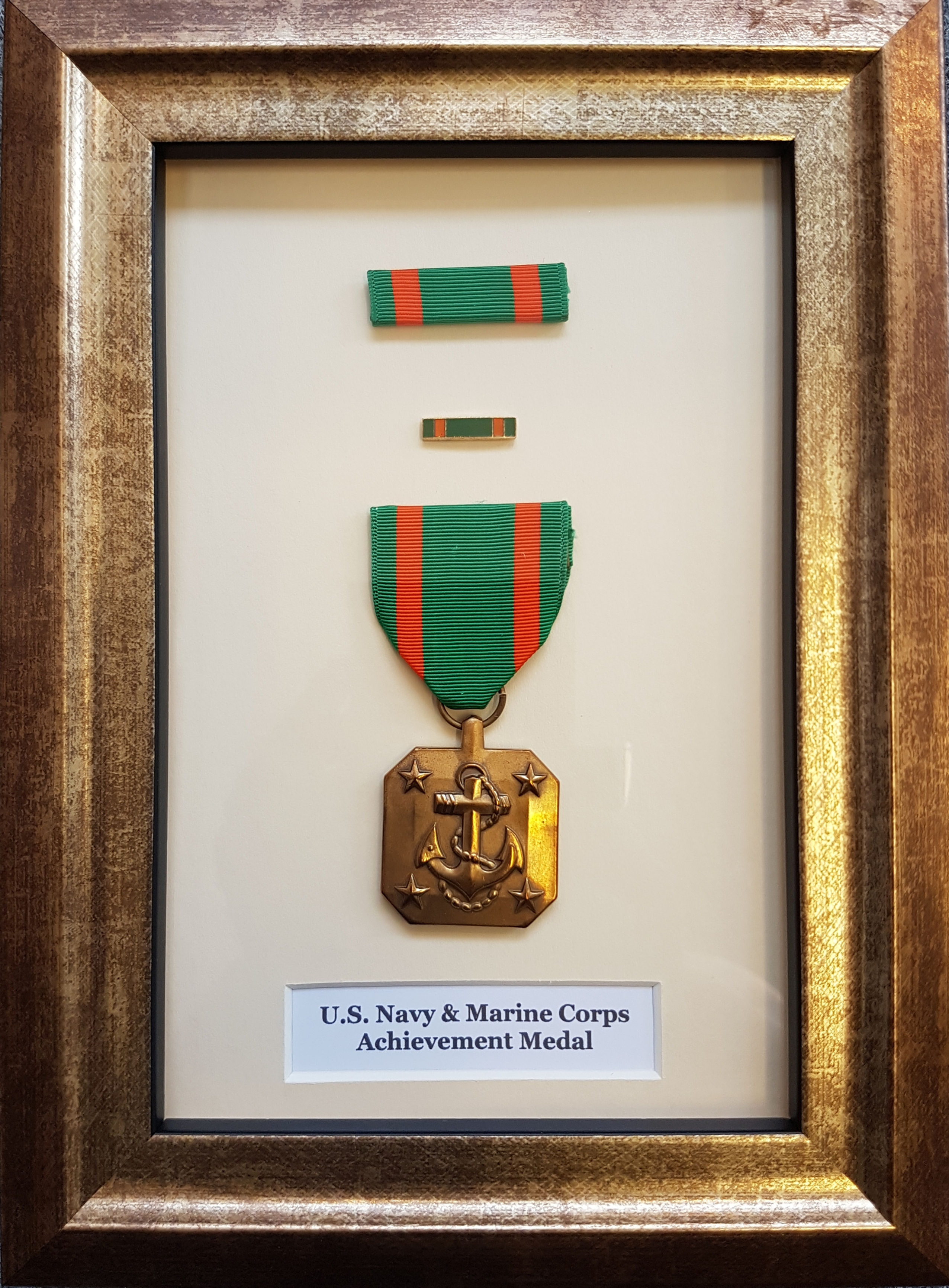 Royal Navy Marines Medal Military Memorabilia Framing