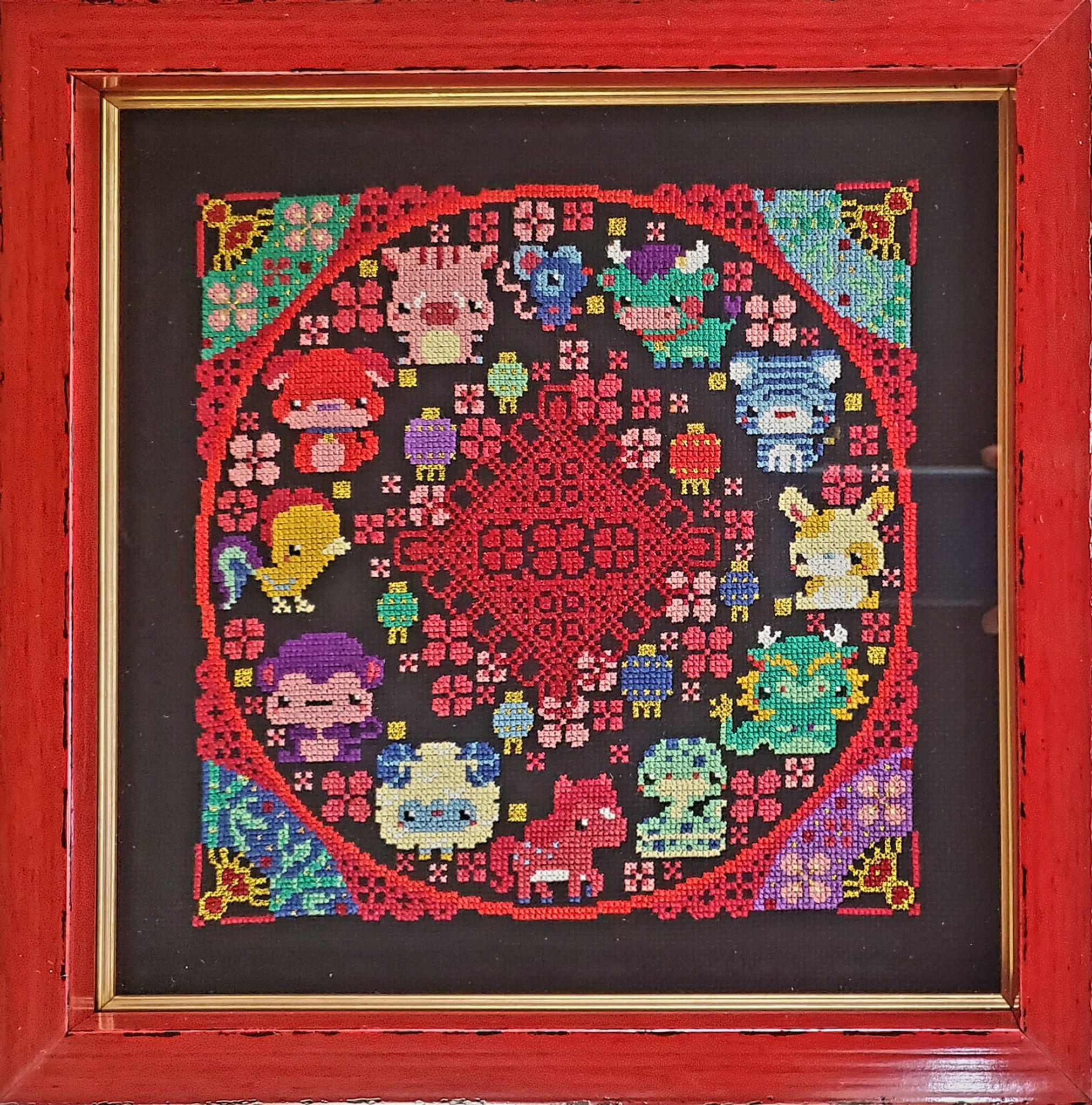 Chinese Zodiac Cross Stitch Needlework Tapestry CrossStitch Xstitch Invisible Museum Glass