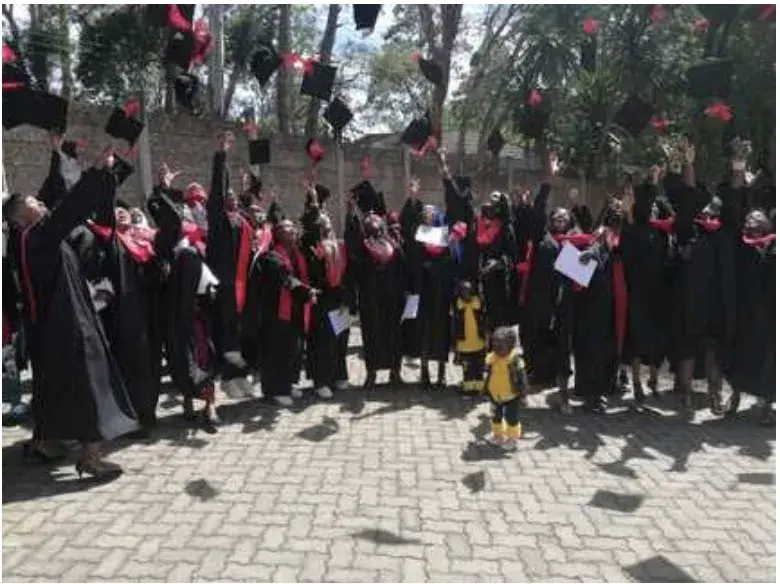 Photo of the graduation ceremony for the digital freelancing program participants in Nairobi, Kenya. 52 young women completed their training, and more than 40 have already found employment. Congratulations to them!