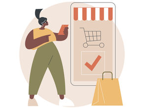 Woman places an order in an eshop