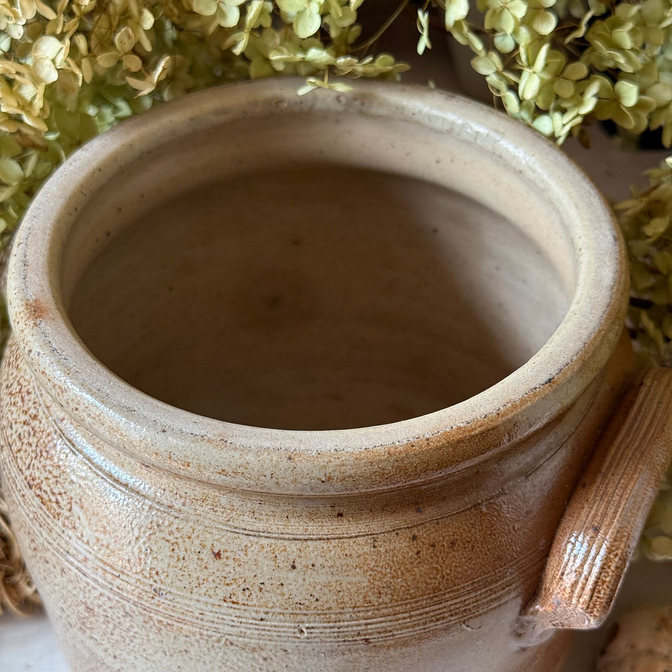 Miniature : French stoneware size 3 multi tonal glaze confit pot