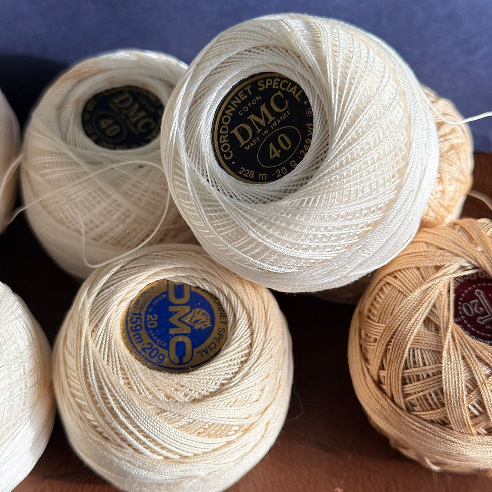 Thumbnail: Parisian cotton crochet thread spools and box