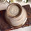 Miniature : Conical ironstone Gien confiture pot with perfect patination