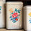 Thumbnail: Set of 5 spring flower French kitchen canisters