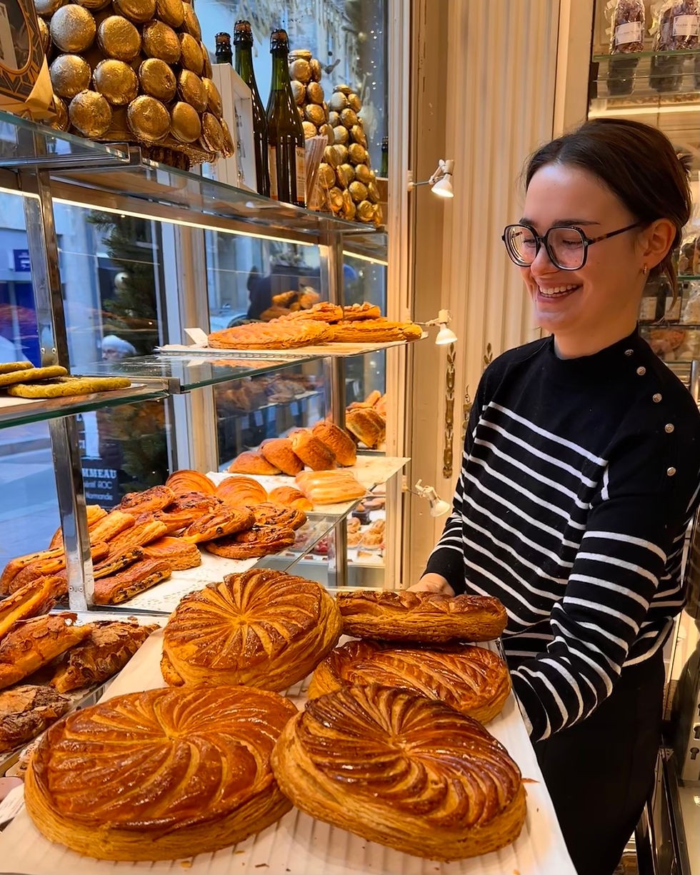 The delicious Gallettes des Rois in Bayeux patisserie