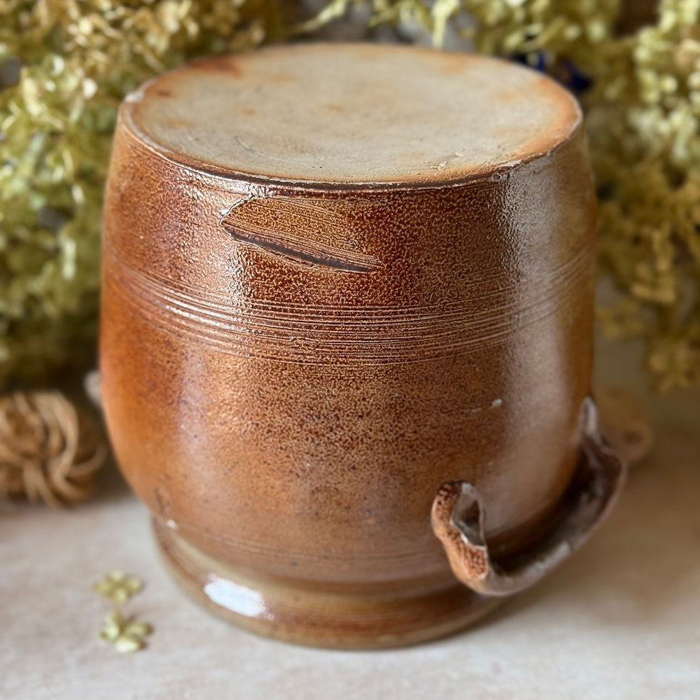 Miniature : French stoneware size 3 multi tonal glaze confit pot