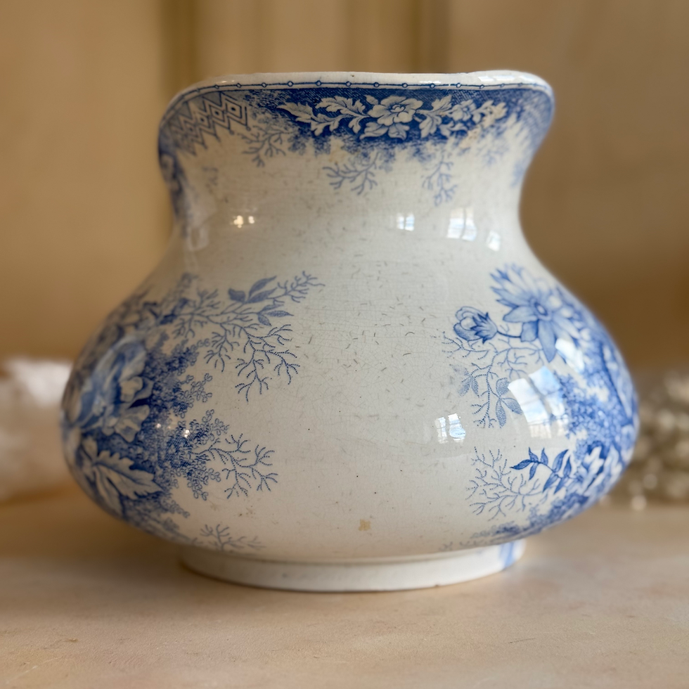 Thumbnail: Blue gorgeous Jardiniere antique water ewer pitcher