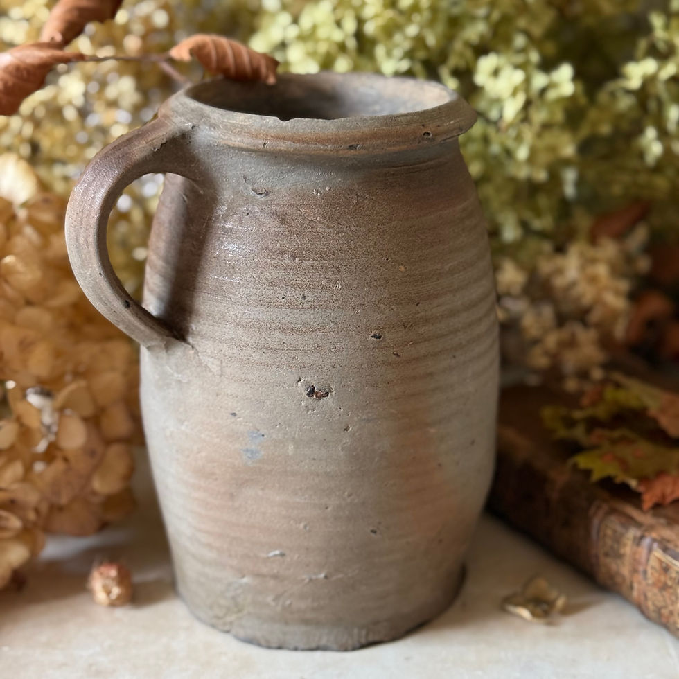 Miniature : Primitive tall stoneware confit pot