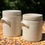 Miniature : Pair of white stoneware preserving or spice pots