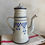 Miniature : Lustucru collectible French antique enamel coffee pot