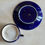 Thumbnail: Joan of Arc Sevres blue enamelled design cup and saucer