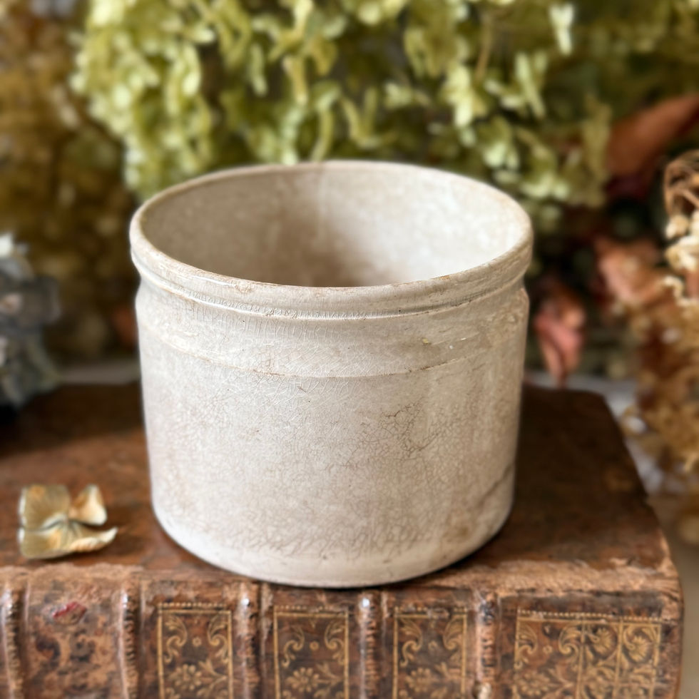 Miniature : Set of three antique ironstone confiture pots