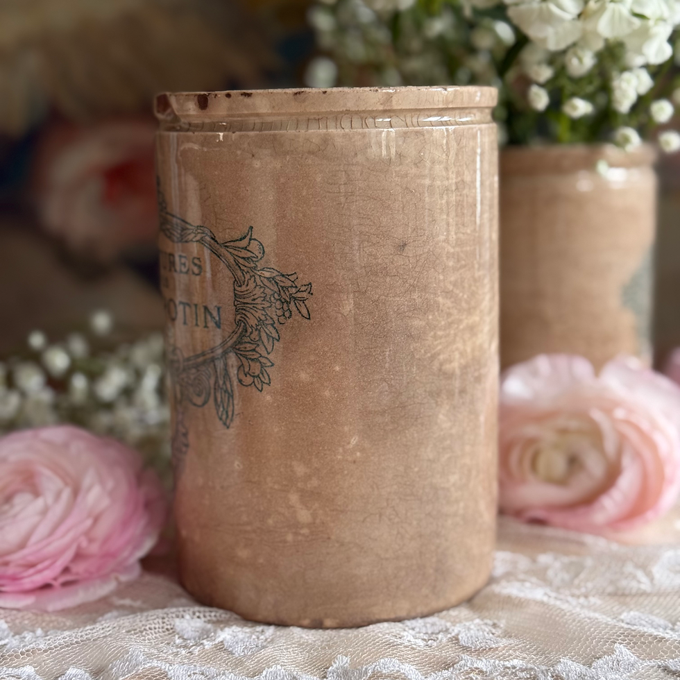 Miniature : Large patinated Felix Potin confiture crock