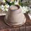 Miniature : Conical ironstone Gien confiture pot with perfect patination