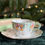 Thumbnail: Eau de nil floral Luneville cup and saucer