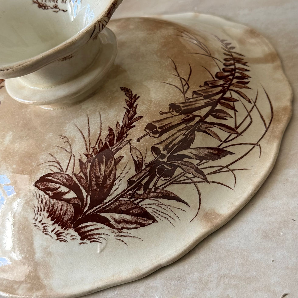 Thumbnail: Elegant antique sepia compote Flore by JV Bordeaux