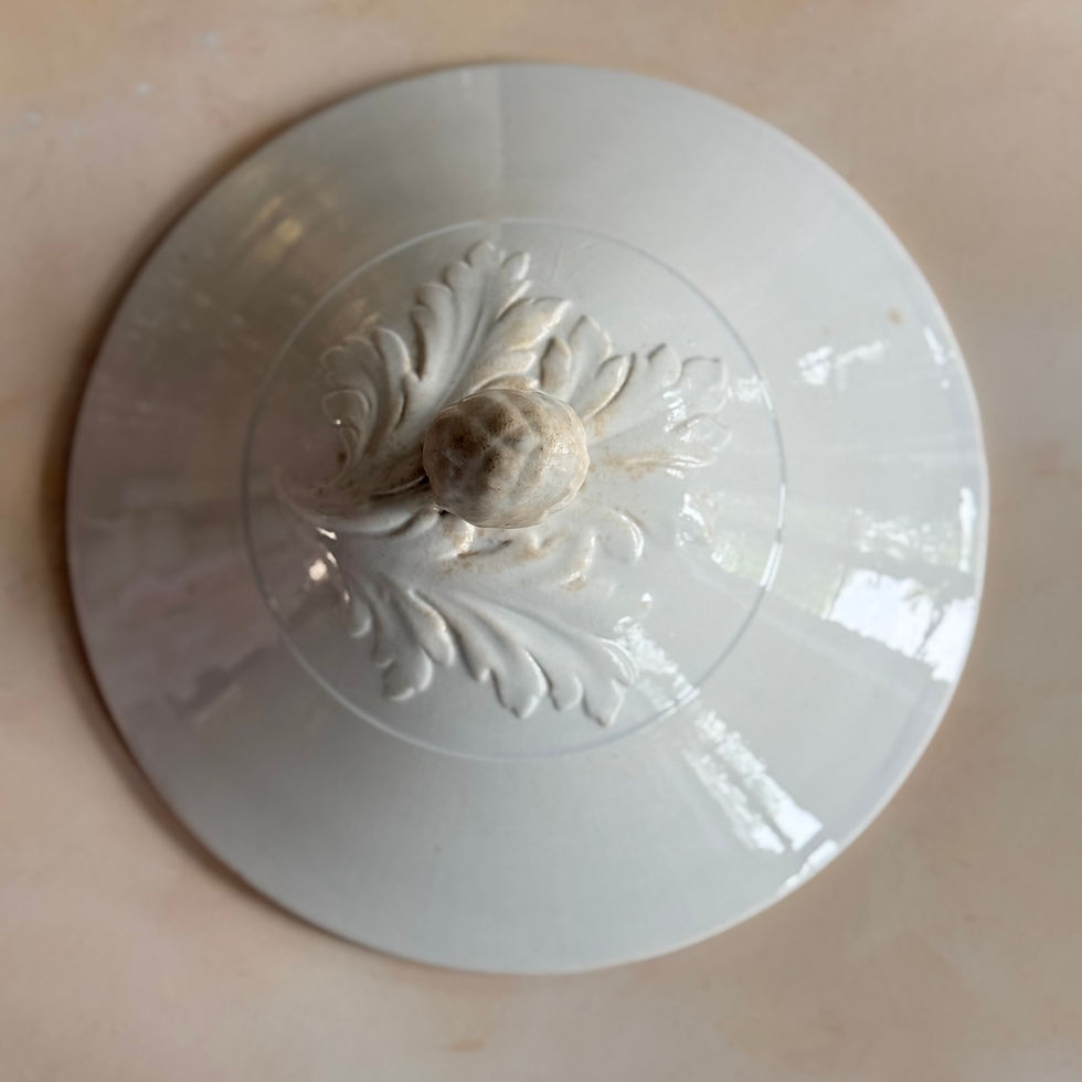 Thumbnail: Sarreguemines 19th century tureen white ironstone