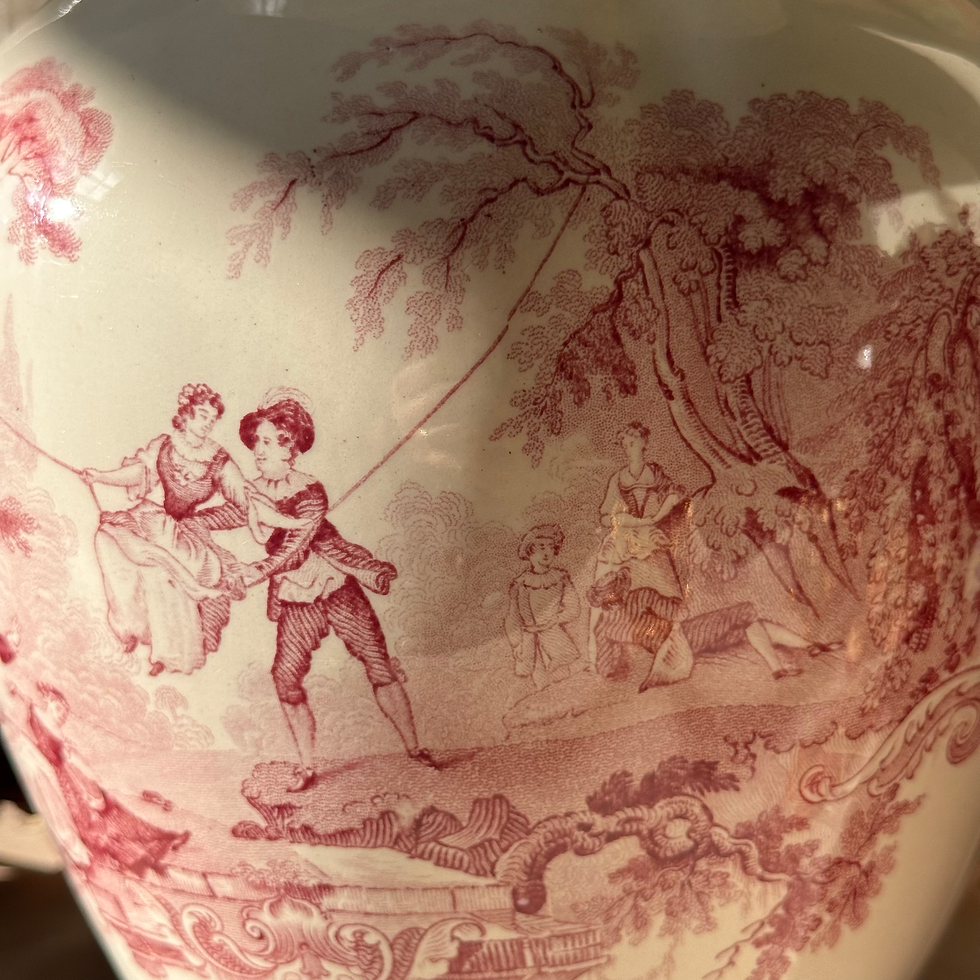 Thumbnail: Romantic ironstone French Rococo inspired 19th century water pitcher