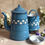 Thumbnail: Lustucru beautiful blue enamel coffee pot