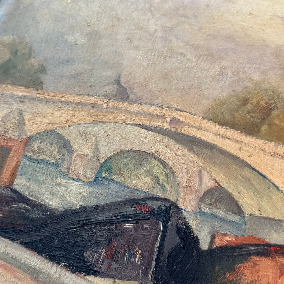 Miniature : Paris Louvre from the Seine oil painting