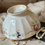 Miniature : Timeworn hand painted café au lait bowl