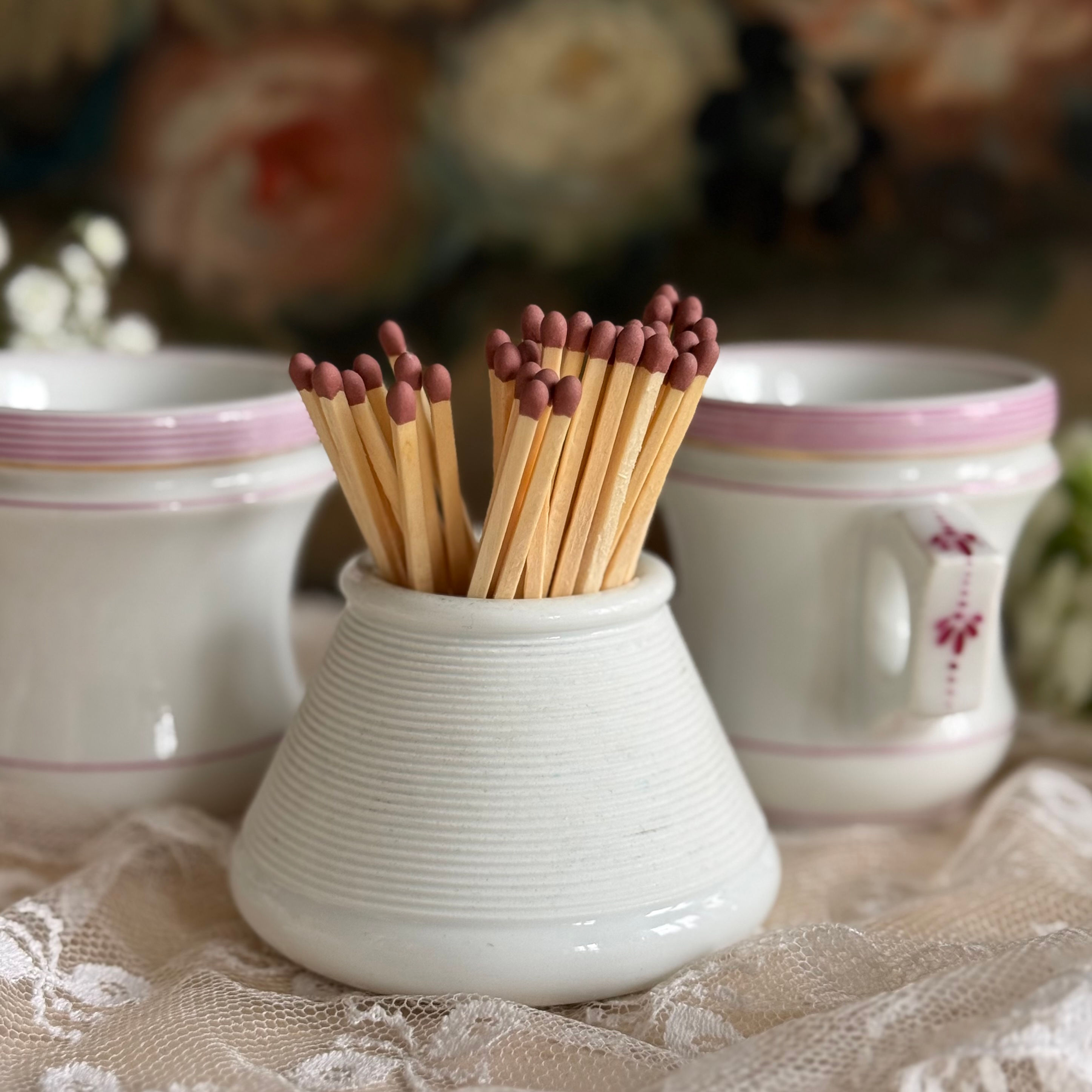 White porcelain pyrogene or match striker