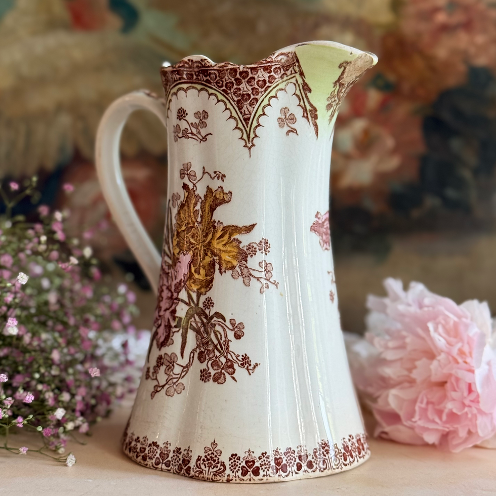 Miniature : Luneville 'Lille' floral polychromatic antique pitcher