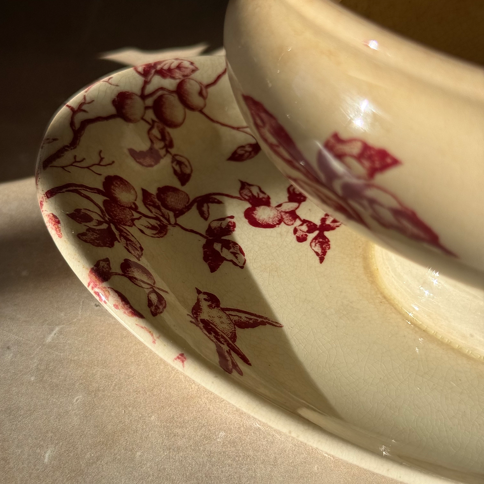 Miniature : Red bird sauce tureen by JV Bordeaux
