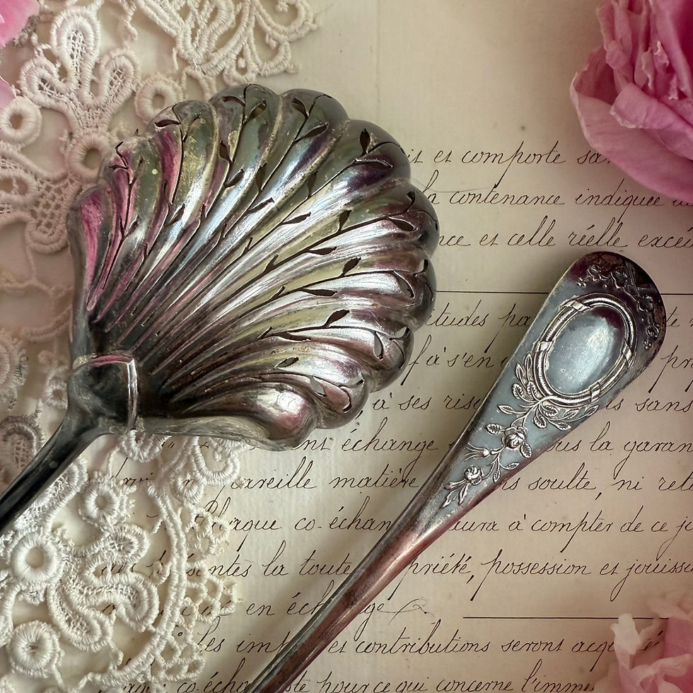 Thumbnail: Exceptional shell sugar spoons from famous Parisian silversmith