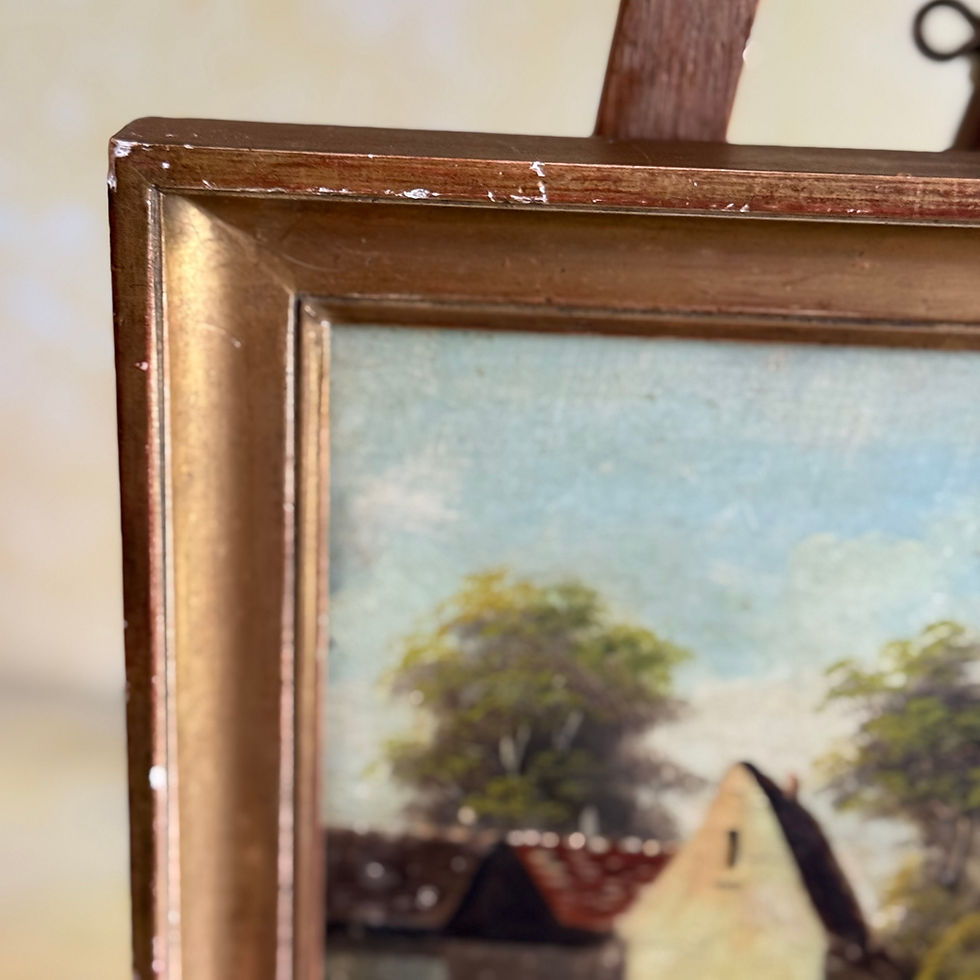 Miniature : 19th century oil on board painting