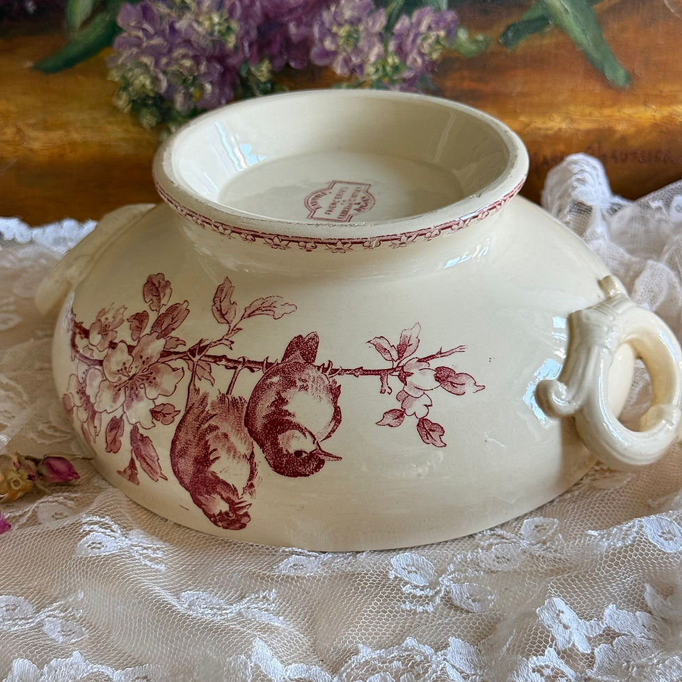 Miniature : Favori by Sarreguemines pink birds small tureen