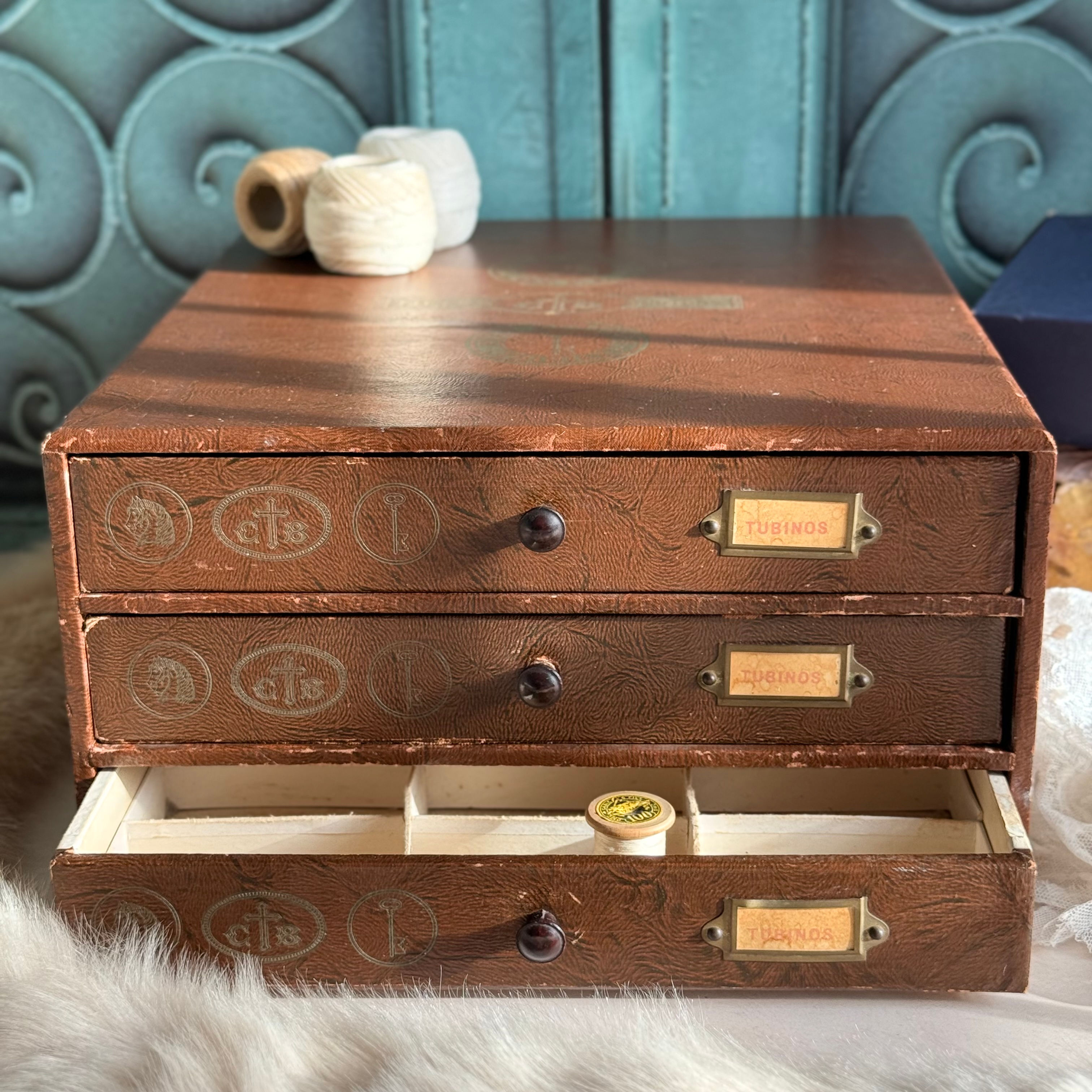 Cartier Bresson French thread spool drawers set