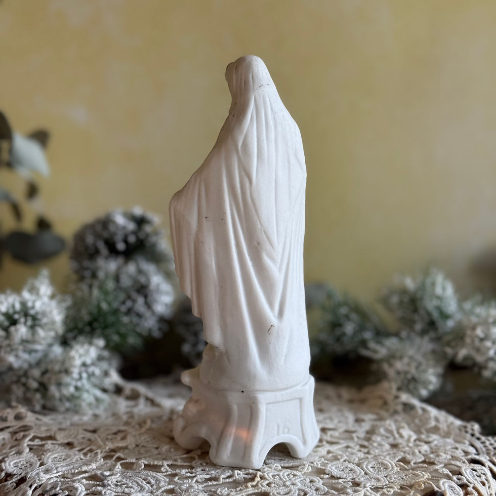 Miniature : Bisque porcelain Mary and Joseph statues