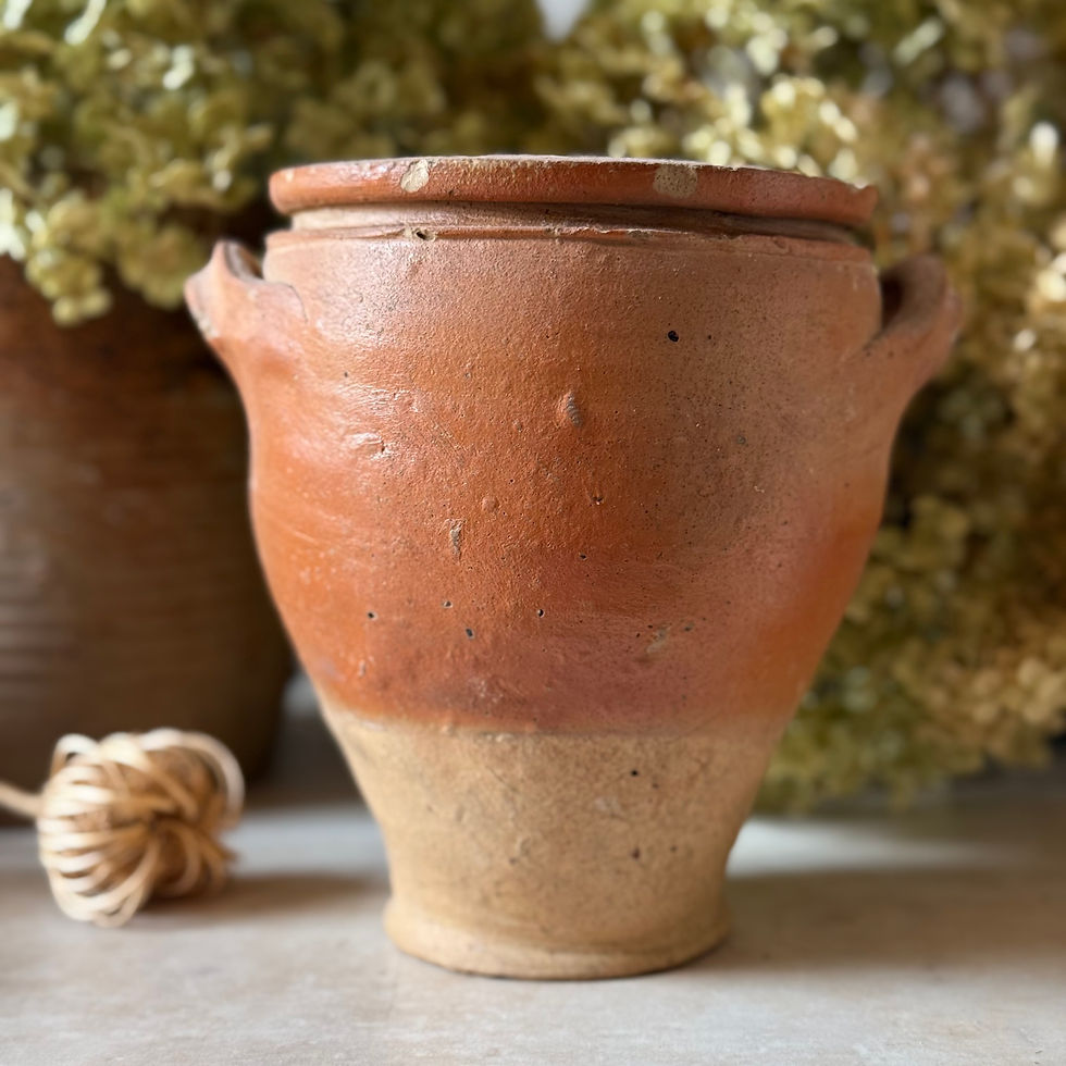 Miniature : Rustic French stoneware confit pot