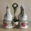 Miniature : Exceptional majolica oil and vinegar set