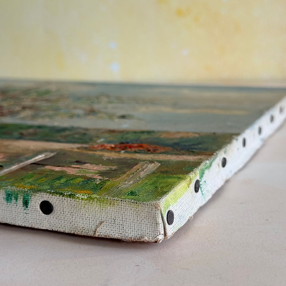 Miniature : Apple blossom French country oil on canvas painting