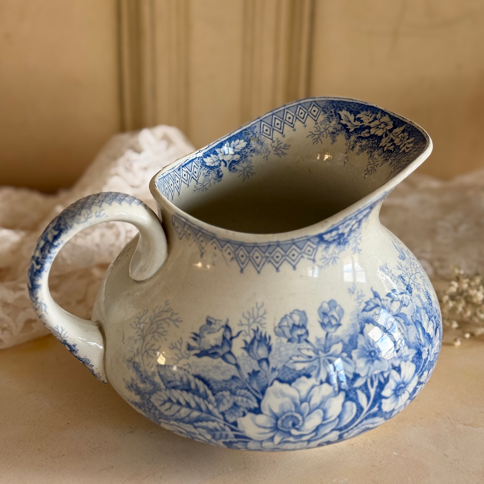 Thumbnail: Blue gorgeous Jardiniere antique water ewer pitcher