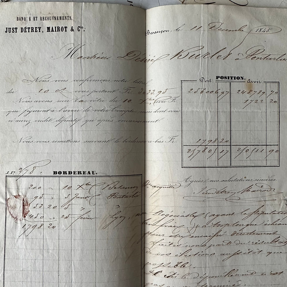 Thumbnail: 3 French mid 1800s letter invoices
