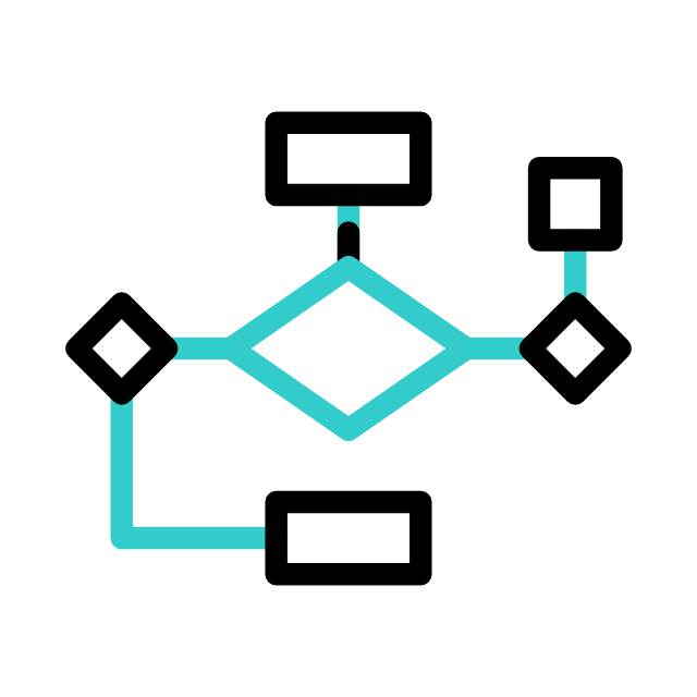 AI and automation systems icon illustrating AI integration, RAG systems development, and AI agents