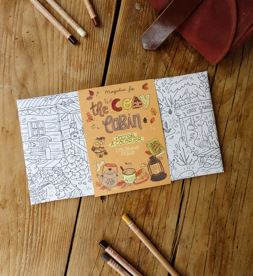 Thumbnail: Poster à Colorier XXL - THE COSY CABIN