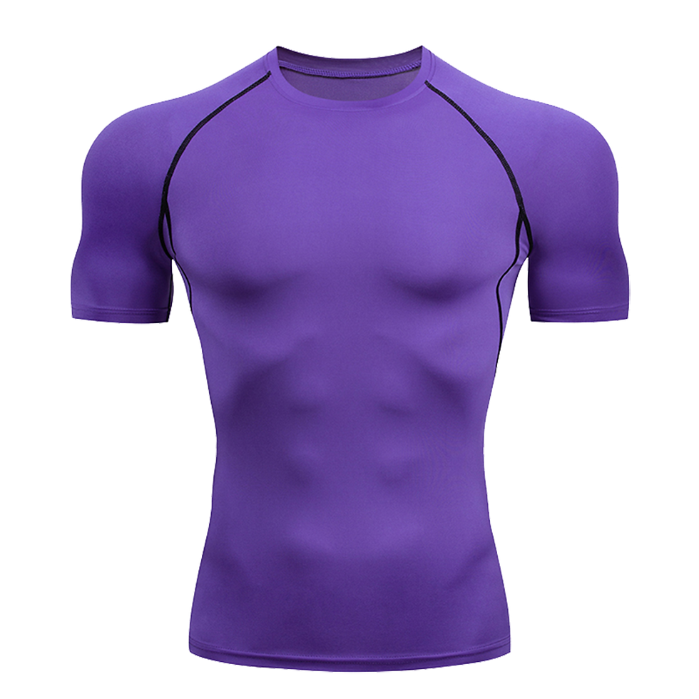 Miniatura: Men's Solid Color Short Sleeved T-shirt Compressed Quick Drying Breathable Train